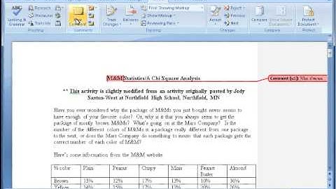 Inserting Comments into a Word 2007 Document