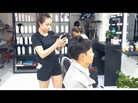 Daily relaxing hair wash and facial massage at Vietnam barber shop