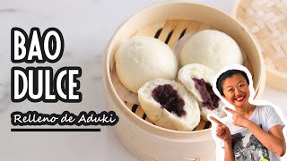 Como hacer pan chino dulce al vapor con relleno de aduki / relleno de pasta de frijol dulce