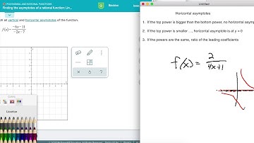 Finding the asymptotes of a rational function  linear over linear