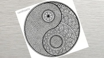 How to draw a Mandala for Beginners Step-by-Step Tutorial | Yin Yang Mandala Art | #vanithaarts