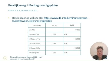 Toelichting nieuwe binnenvaartwetgeving 01-2025 - webinar door Kim Mylle, ITB