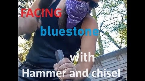 pitching bluestone with handset chisel
