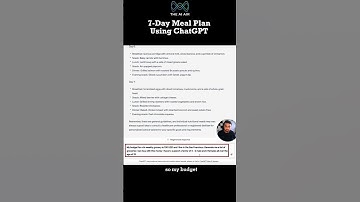 7 Day Meal Plan Using Chat GPT #shorts #ChatGPT #TheAIAir #AIforWeightloss #loseweight