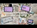 nintendo switch OLED unboxing (+ accessories!!) 🐶🍃🌸