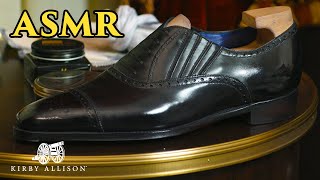 [ASMR] How To Polish Shoes To Mirror Shine I Kirby Allison #shorts