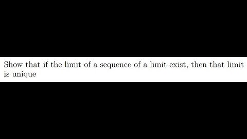 Limit Uniqueness Theorem