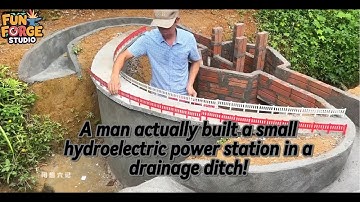 A man actually built a small hydroelectric power station in a drainage ditch! #HandmadeDIY