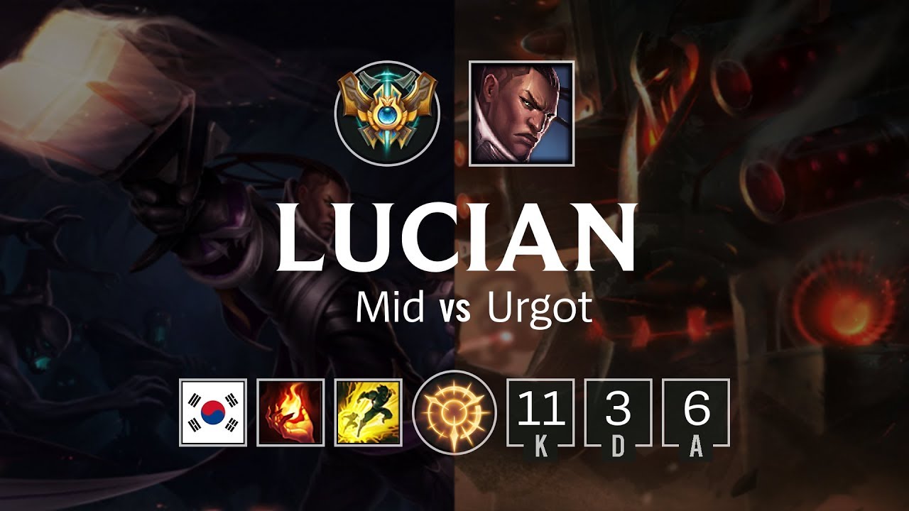 Lucian Mid vs Urgot - KR Master Patch 8.24