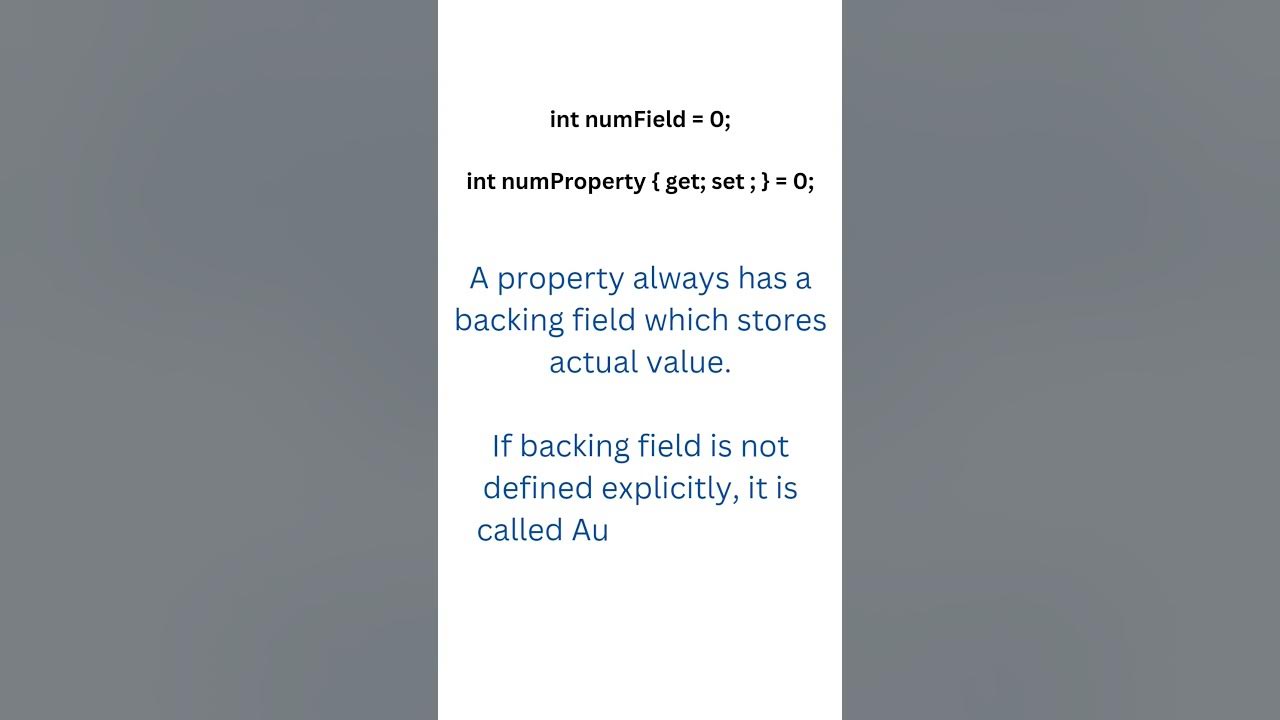 fields vs. properties in CSharp shorts YouTube