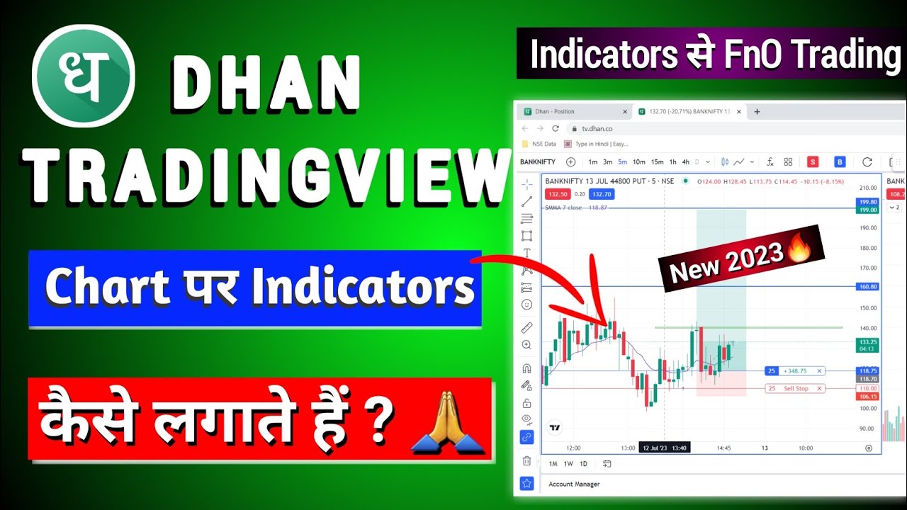 Dhan Tradingview Chart par Indicators kaise lagaye  Dhan Tradingview