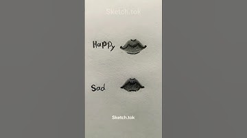 How to draw Lips Tutorial ✏️||sad&happy #drawing #tutorial #howtodraw#lips #art