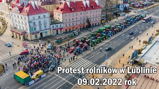 Farmers' protest in Lublin, Poland (AgroUnia) on February 9, 2022