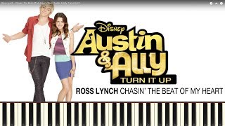 Video thumbnail of "Austin & Ally Chasin' The Beat Of My Heart Piano Tutorial Instrumental Cover"