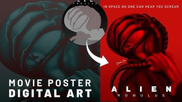 Creating the Alien Romulus Movie Poster | Digital Art Timelapse