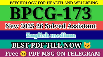 BPCG 173 SOLVED ASSIGNMENT 2025-26 in English ll bpcg 173 solved assignment 2026 ll ignou bpcg173