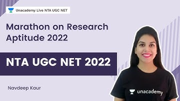 Marathon on Research Aptitude 2022 | Navdeep Kaur | Unacademy Live - NTA UGC NET