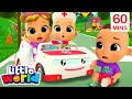 Be Safe at the Cross Walk | Wheels On The Ambulance | Kids Songs &amp; Nursery Rhymes by Little World