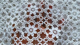 : Beautiful Crochet Motif Easy Crochet Pattern for Crochet Tablecloth , Table runner, Blanket
