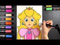 How to draw princess peach  step by step drawing tutorial  posca markers