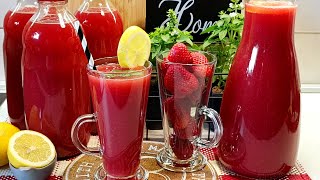 Homemade thick strawberry juice  incomparably tastier and healthier than purchased juice