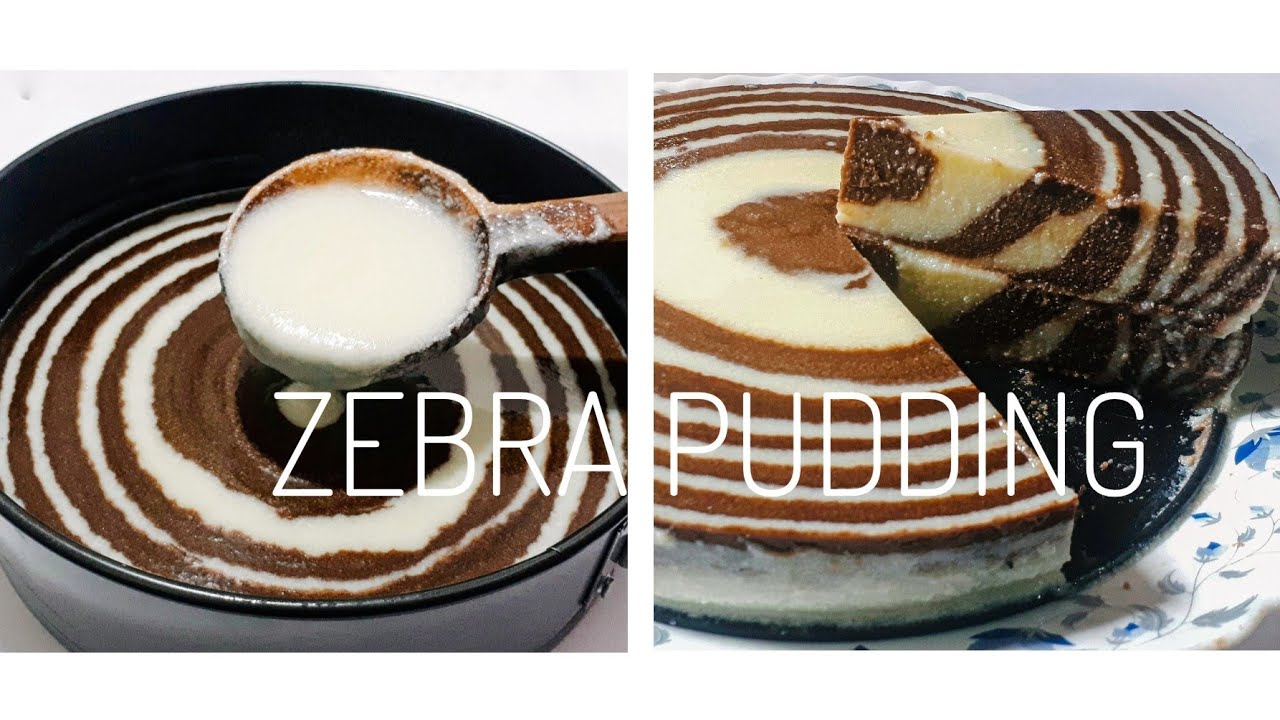 ZEBRA PUDDING😋🔥 In malayalam No Egg , No Oven YouTube
