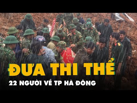 Video Đưa 22 thi thể cán bộ chiến sĩ bị vùi lấp về TP Đông Hà - youtube