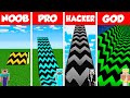 Minecraft Battle: NOOB vs PRO vs HACKER vs GOD: SUPER RAMP SPRINGBOARD BUILD CHALLENGE / Animation