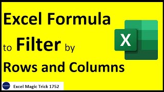 Filter by rows and columns: Excel Formula for Any Version of Excel! Excel Magic Trick 1752
