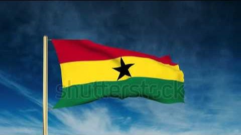 Ghana flag slider style. Waving in the wind with cloud background animation Stock video by