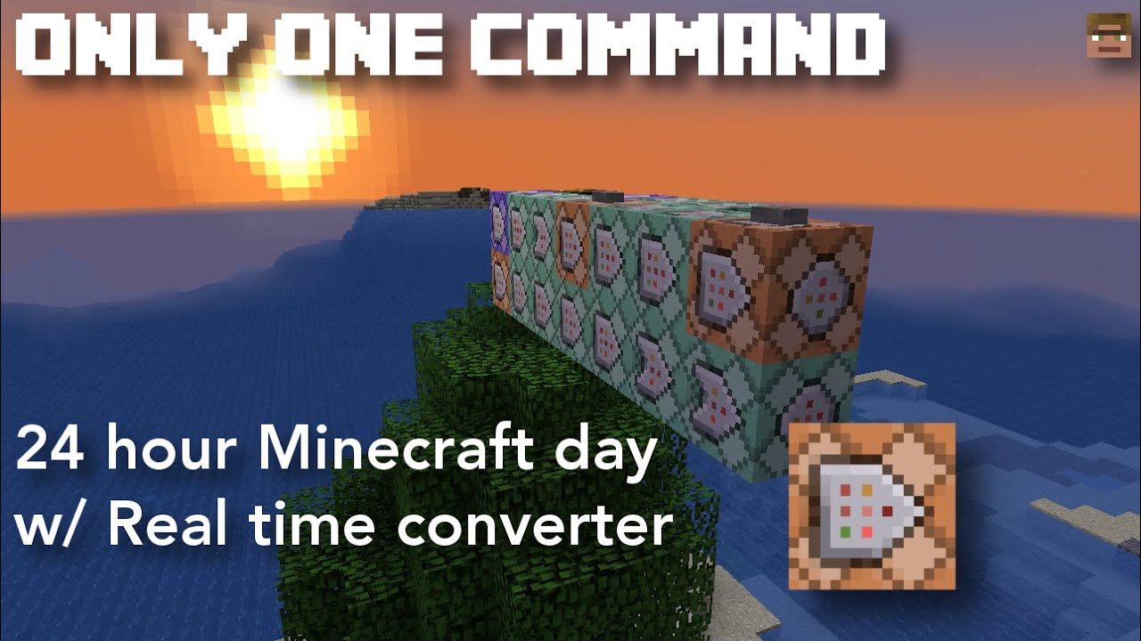 24 hour Minecraft day w/ Real time conversion | Only One Command