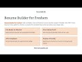 Resume Builder for Freshers