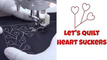 How to Machine Quilt Heart Suckers - Beginner Quilting Tutorial with Leah Day