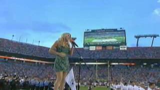 Fergie singing The National Anthem - Dolphins vs Patriots