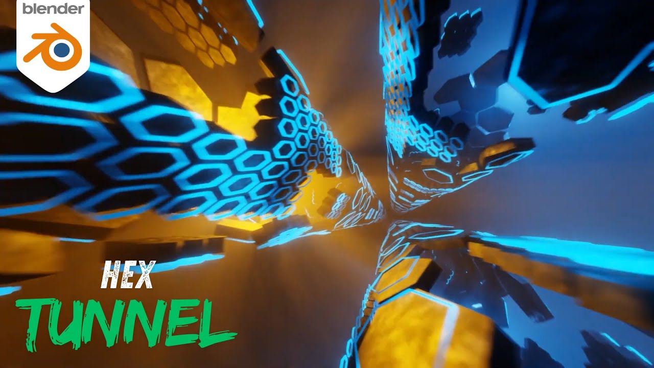 How to Create Hex Tunnel Animation in Blender | Geometry Nodes Tutorial ...