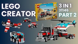 Flatbed Truck with Helicopter Toy lego speed build  PART 2 -  LEGO Creator 3 in 1 31146