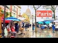 Paris, France - Paris rainy walk, Montmartre - Paris 4K HDR - Paris 4K ultra HD