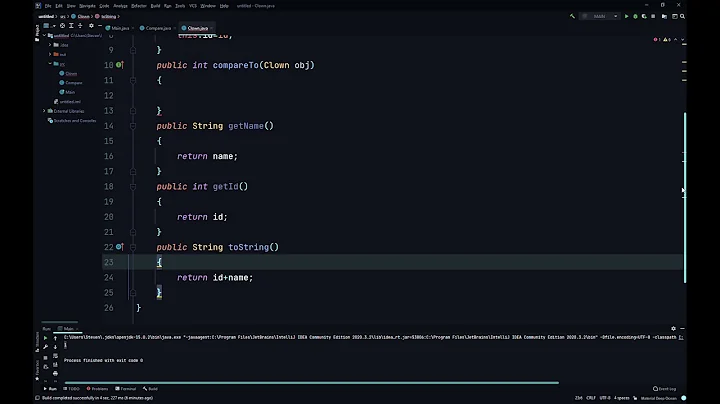 Java compareTo method Comparable Interface