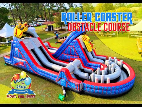 Roller Coaster Inflatable Obstacle Course | Worlds Largest Inflatable Obstacle Course @LaughnLeapAmusements
