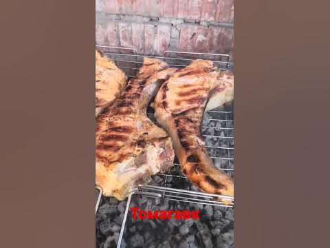 Свиной стейк на мангале. - YouTube