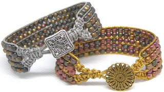 Mokiba Bracelet with Macrame and Beading Loom