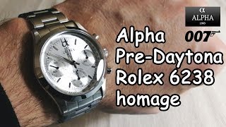 Alpha Pre-Daytona homage Rolex 6238 chronograph - Review - YouTube
