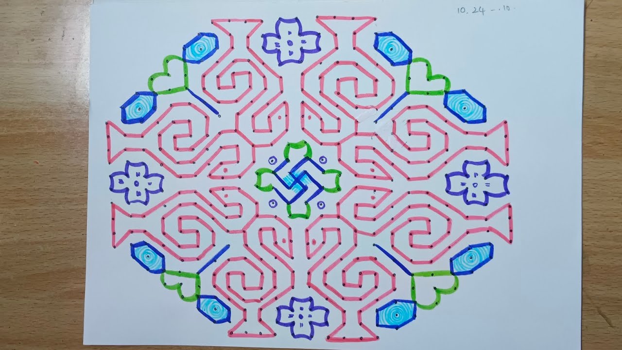 24 chukkala simple rangoli.. easy muggulu.. kolam..