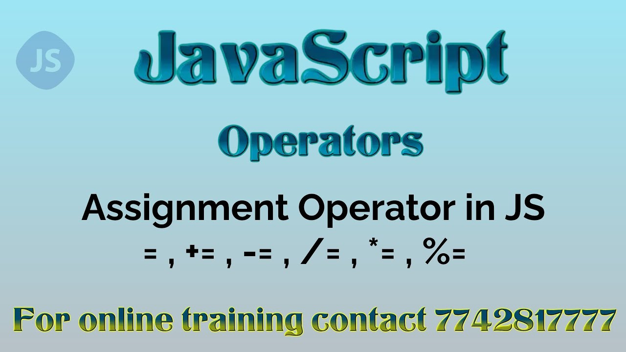 assignment operator in javascript in hindi