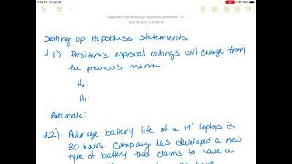 GBS221 - Chapter 9: Hypothesis Statement Examples