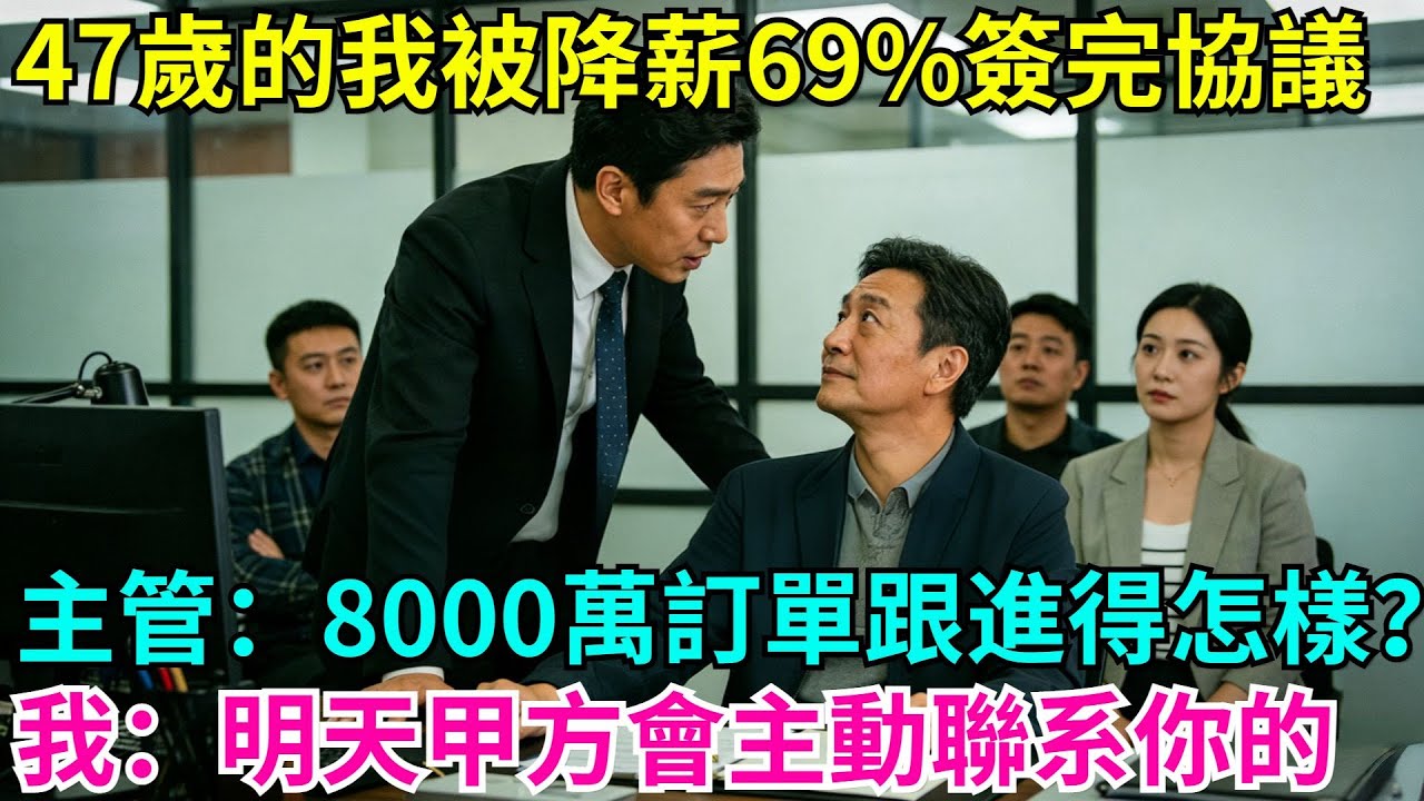 47歲的我被降薪69%，簽完協議主管：8000萬訂單跟進得怎麼樣？我：明天甲方會主動聯系你的