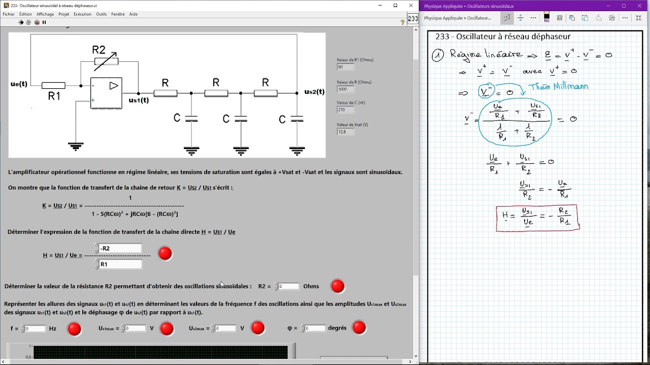 233 - Oscillateur à réseau déphaseur