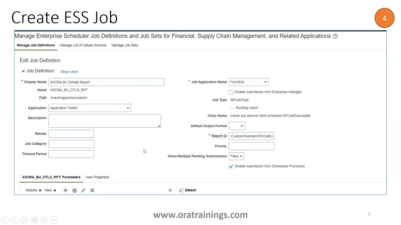 Oracle BIP Report - ESS Job - With ValueSet Parameter
