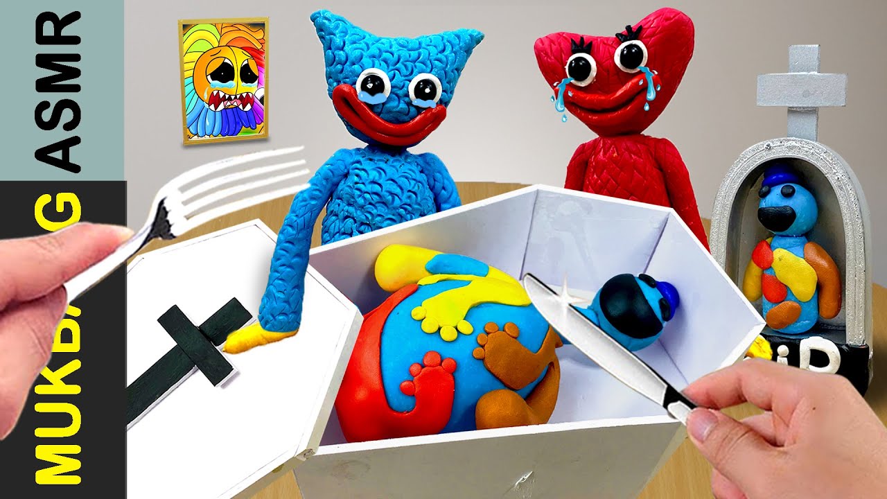 Eating POPYPLAYTIME Huggy Wuggy,Kissy Missy R.I.P DOUGHMAN | Mukbang Clay ASMR Kluna Tik Animation