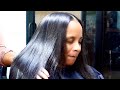 How To Wash your Sew In and REAL Hair | Shiny Hair Tutorial
